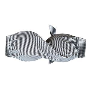 Xhilaration Striped Twisted Bandeau Bikini Top Sz S